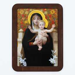 The Virgin Of The Lilies Bouguereau Madonna Mary Christ Child Jesus Flowers Religious Renaissance Classic Painting Wooden Framed Art Print - thumbnail 2