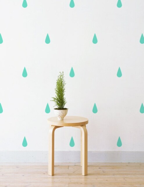 Raindrops - Set Of 64 Wall Sticker Decal - Pattern, Art, Girls Room, Boys Nursery Decal, Decals, Kids Room Patterns - image 1