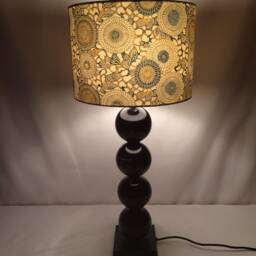 Lampshade 30cm Wide 21 cm High - Handmade With Hand Silk Screen Printed Japanese Chiyogami Paper - thumbnail 2