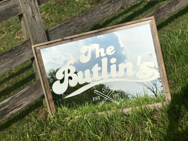 Personalized Baseball Mirror-Large Mirror-Personalized Bar Mirror-Engraved Mirror-Custom Mirror-24x36 - image 1