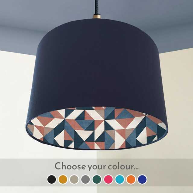 Geometric Lampshade Modern Boho Table Or Ceiling Light, UK Handmade - image 1