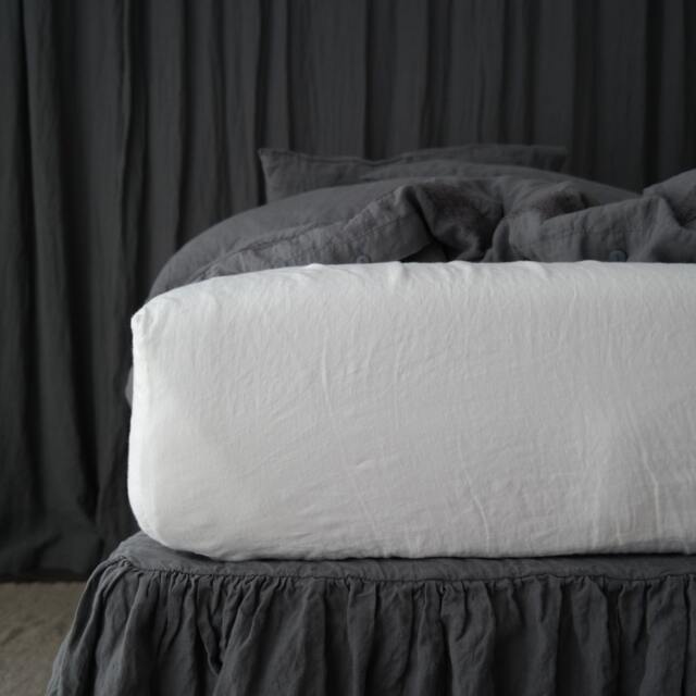 Linen Fitted Sheet. Sheet in King, Queen & Custom Sizes. Pre Washed Linen Sheets - image 1