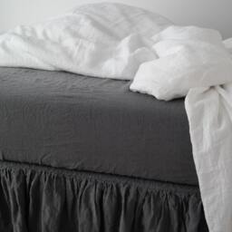 Linen Fitted Sheet. Sheet in King, Queen & Custom Sizes. Pre Washed Linen Sheets - thumbnail 4