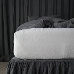 Linen Fitted Sheet. Sheet in King, Queen & Custom Sizes. Pre Washed Linen Sheets