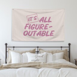 It's All Figureoutable Banner Flag, Home Office Decor, Classroom Motivational Wall Art, Workspace Inspirational Signs, Funny - thumbnail 3