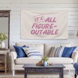 It's All Figureoutable Banner Flag, Home Office Decor, Classroom Motivational Wall Art, Workspace Inspirational Signs, Funny - thumbnail 2
