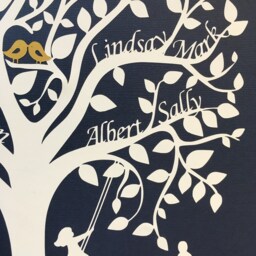 Paper Cut Family Tree - Personalised Picture, With Gold Doves, Hobbies & Special Pets - thumbnail 3