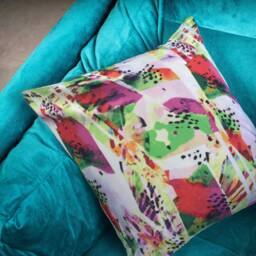 Watercolour Pink & Green Cushion Cover Throw Pillow. 18 - thumbnail 2