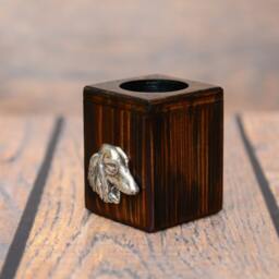 Dachshund - Wooden Candlestick With Dog, Souvenir, Decoration, Limited Edition, Collection - thumbnail 2