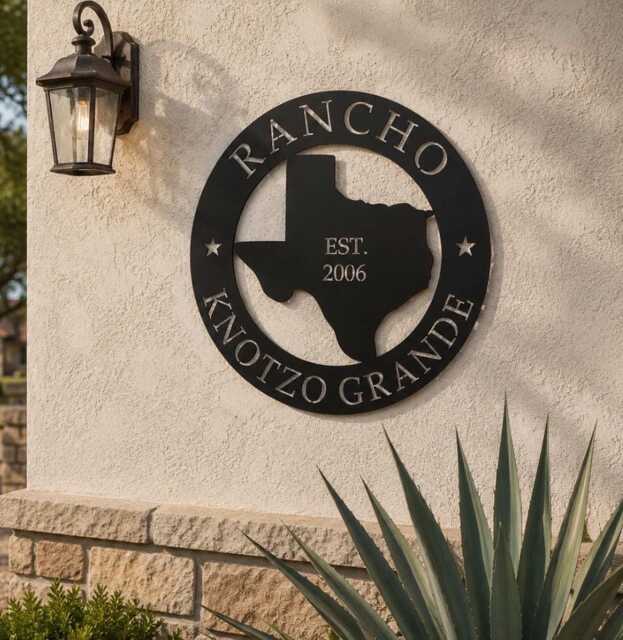 Custom Texas Sign Metal Artwork Personalized Ranch Name Plaque Husband Gift Dad Christmas Parent Establishment Wall Hanging Western - image 1