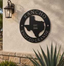 Custom Texas Sign Metal Artwork Personalized Ranch Name Plaque Husband Gift Dad Christmas Parent Establishment Wall Hanging Western - thumbnail 1