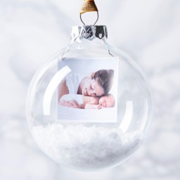 Personalised Photo Snow Christmas Bauble - thumbnail 3