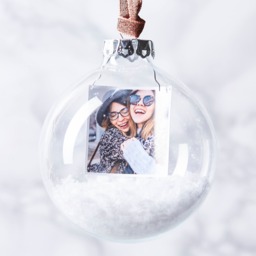Personalised Photo Snow Christmas Bauble - thumbnail 1