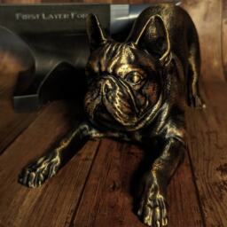 3D Printed French Bulldog Statue Home Decor, Dog Memorial Gift - thumbnail 2