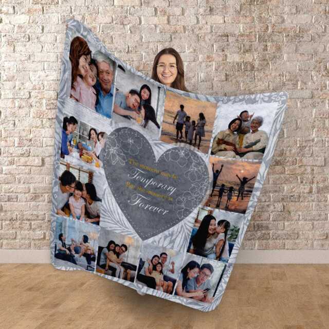 Luxury Cuddlesoft Fleece Photo Blanket, Heart Gift, Memory Quote - image 1