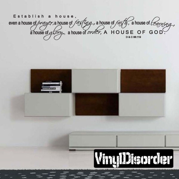 Establish A House, Even House Of Prayer Fasting - Vinyl Wall Decal Quotes Sticker Cl005Establishiiet - image 1
