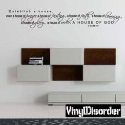 Establish A House, Even House Of Prayer Fasting - Vinyl Wall Decal Quotes Sticker Cl005Establishiiet - thumbnail 1