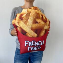 French Fries Plush Pillow, 3D Food Cushion - thumbnail 1