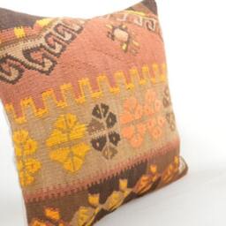 Kilim Cushion Cover, Kilim Pillow, Home Decor, Cojin Lana , Unico , 16x16Inc, Decor , Decorative Pillow - thumbnail 2