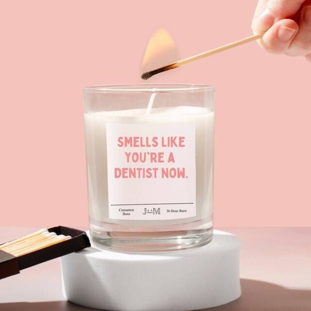 New Dentist Gift. Qualified Dentist. Candle Dental School - image 1