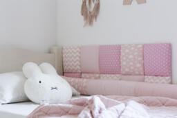 Kids Bed Headboard, Kid Sideboard Tiles, Patterned Upholstered Cotton Wall Cushions, Dorm Fabric Bedroom Decor, Teens Tweens Room Decoration