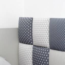 Kids Bed Headboard, Kid Sideboard Tiles, Patterned Upholstered Cotton Wall Cushions, Dorm Fabric Bedroom Decor, Teens Tweens Room Decoration - thumbnail 2