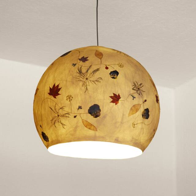 Lampshade 13 Made Of Tissue Paper With Horsetail, Pansy, Lobelia, ... Suitable For A Living Room Lamp, Reading Or Office Lampshade - image 1