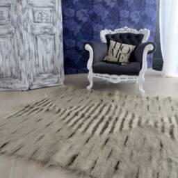 Handmade Shaggy Wool Blanket Gray Rustic Bed Throw - thumbnail 4