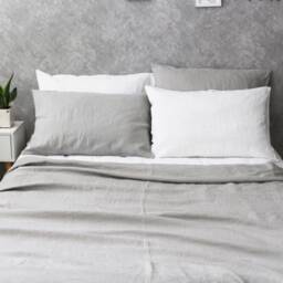 stone Grey Linen Duvet Cover, Queen Duvet, Comforter, King Comforter Set - thumbnail 4
