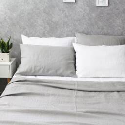 stone Grey Linen Duvet Cover, Queen Duvet, Comforter, King Comforter Set - thumbnail 2
