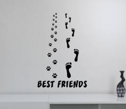 Best Friends Wall Decal Vinyl Sticker Animal Pet Paws Footprint Dog Lover Gift Art Home Bedroom Decor Shelter Poster Sign Mural Hq12 - thumbnail 1