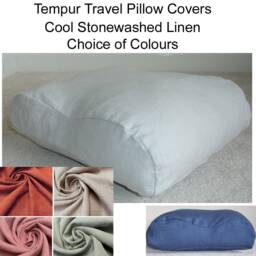Tempur Original Travel Pillow Cover Only Small 25x31cm Linen Case Neck Orthopaedic Cervical Grey Pink Terracotta Sand Khaki Green Pillowcase - thumbnail 1