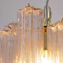 Murano Suspension Light ??30 cm - Pink Glass Hand-Blown Italy Vintage Style - thumbnail 4