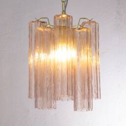 Pink Murano Glass Chandelier, Vintage Italian Design - thumbnail 3
