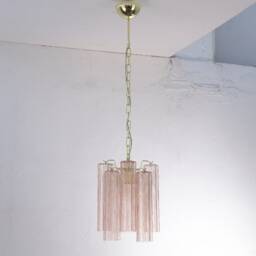 Pink Murano Glass Chandelier, Vintage Italian Design - thumbnail 2