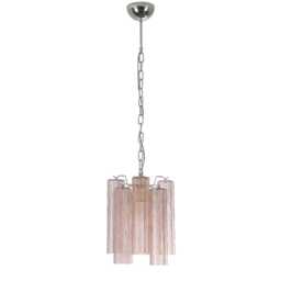 Murano Suspension Light ??30 cm - Pink Glass Hand-Blown Italy Vintage Style - thumbnail 4