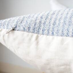 Indigo Striped Lumbar Pillow Vintage Hmong Hemp, Bohemian Decor - thumbnail 4