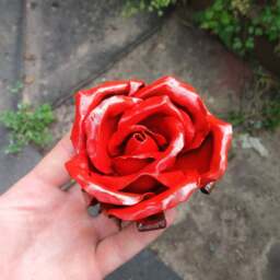 Red Rose, Hand Forged Metal Steel Rose, Iron Anniversary, Iron Rose 6Th Anniversary Gift, Sixth Geschmiedete Rose - thumbnail 2