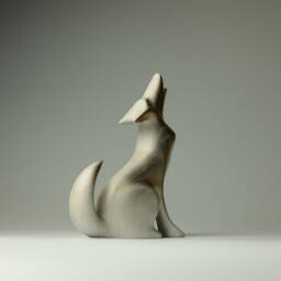 Wooden Wolf Sculpture - 20 - thumbnail 4