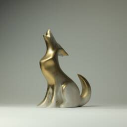 Wooden Wolf Sculpture - 20 - thumbnail 2