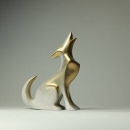 Wooden Wolf Sculpture - 20 - thumbnail 3