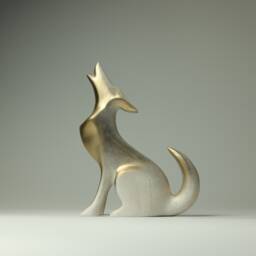 Wooden Wolf Sculpture - 20 - thumbnail 1