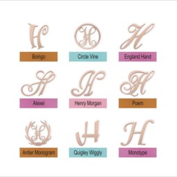 "Wooden Letter H Wall Monogram Decor - Sizes 2"" To 36" - thumbnail 2