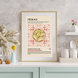 Polish Pierogi Poster, Print, Food, Kitchen Retro Wall Art, Restaurant, Cafe Decor, Poland Gift - thumbnail 2