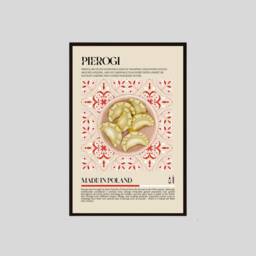 Polish Pierogi Poster, Print, Food, Kitchen Retro Wall Art, Restaurant, Cafe Decor, Poland Gift - thumbnail 3