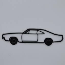1969 Dodge Charger Wall Racer - 3D Printed Art Gift - thumbnail 3
