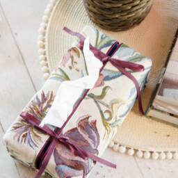 Tissue Box Cover Made Of Floral Tapestry Fabric - House & Office Warming Decor - thumbnail 2