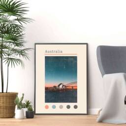 Sydney Australia Print Travel Wall Art, Custom Text Available - thumbnail 1