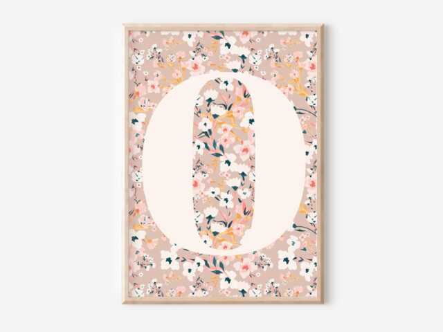 Personalised Girls Pastel Ditsy Flower Initial Print. Perfect For A Room, Nursery Or Playroom - Unframed - image 1