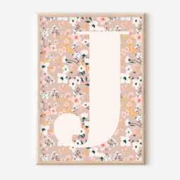 Personalised Girls Pastel Ditsy Flower Initial Print. Perfect For A Room, Nursery Or Playroom - Unframed - thumbnail 2